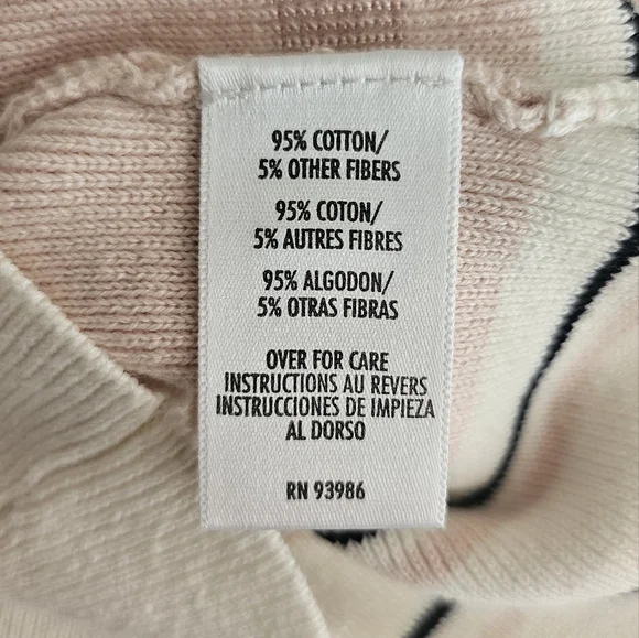 Petite Sophisticate Striped Sweater Set | EUC | XSP | Pink Cream Navy - Picture 15 of 16